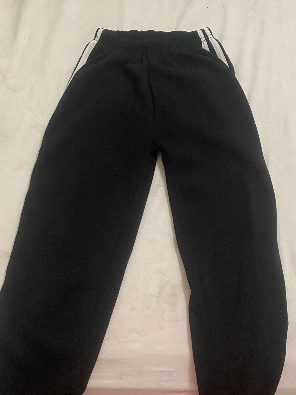 Kids Black Jogger Sweatpants with White Side Stripes